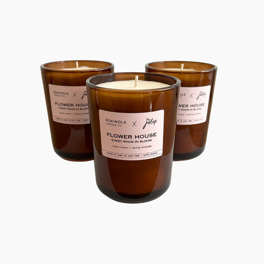 Flower House - Amber Glass Candle