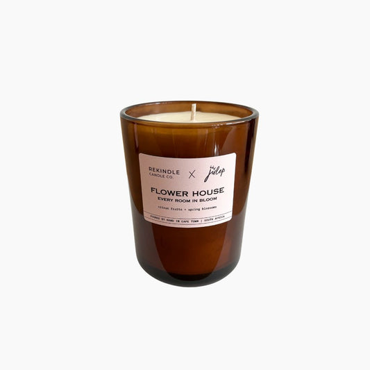 Flower House - Amber Glass Candle