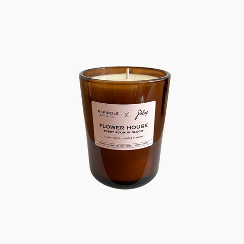 Flower House - Amber Glass Candle