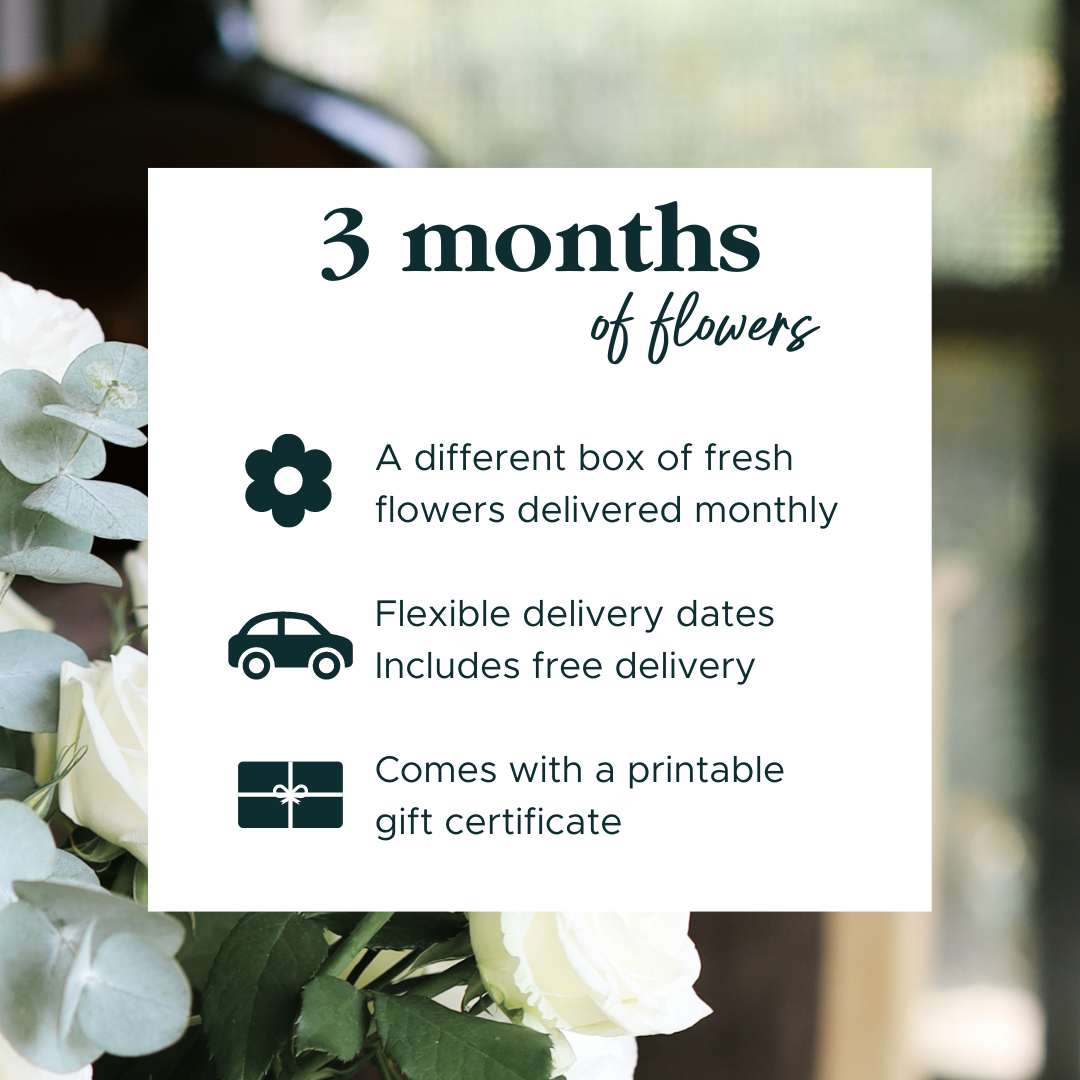 details of the 3 month flower subscription