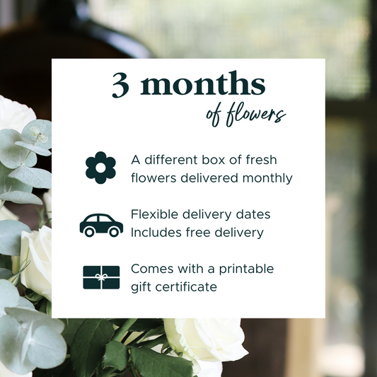 details of the 3 month flower subscription